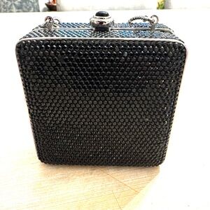Vintage Judith Leiber
Crystal Minaudière Black Embellished Evening Bag